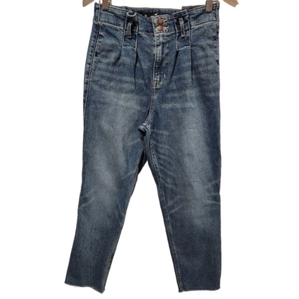 Hollister Womens Curvy Ultra High Rise Mom Paper Bag Jeans Size 5S 27x25